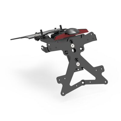 Nastavitelný držák SPZ s osvětlením SPZ a odrazkou pro motocykly BMW R 1300 GS, černý